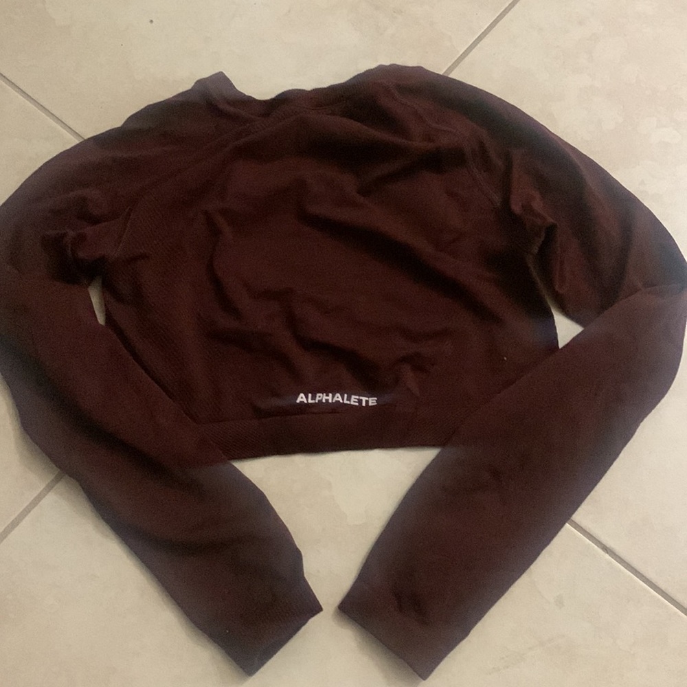 Alphalete Sangria Long Sleeve Crop Top